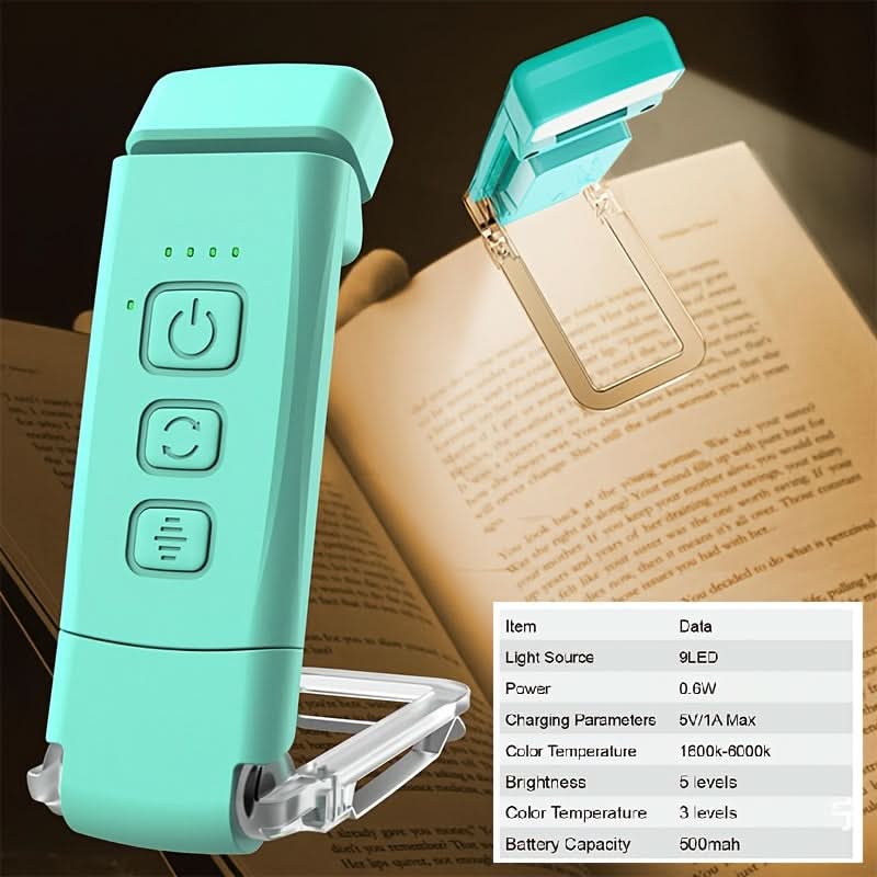 USB Rechargeable LED Book Light – Dimmable Clip-On Reading Lamp