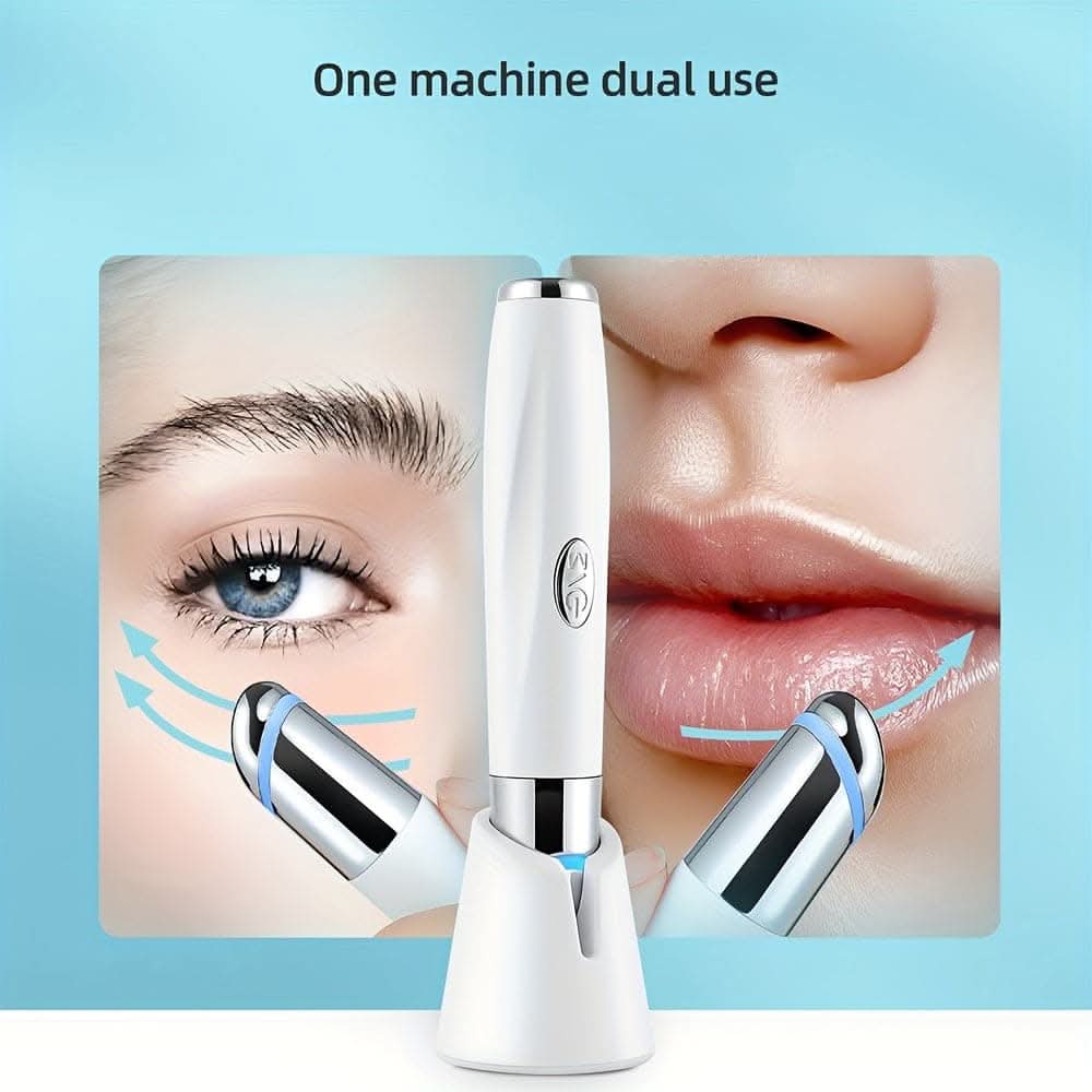 Rechargeable Eye Massager Wand – Heated Vibration Facial Tool for Skin Care