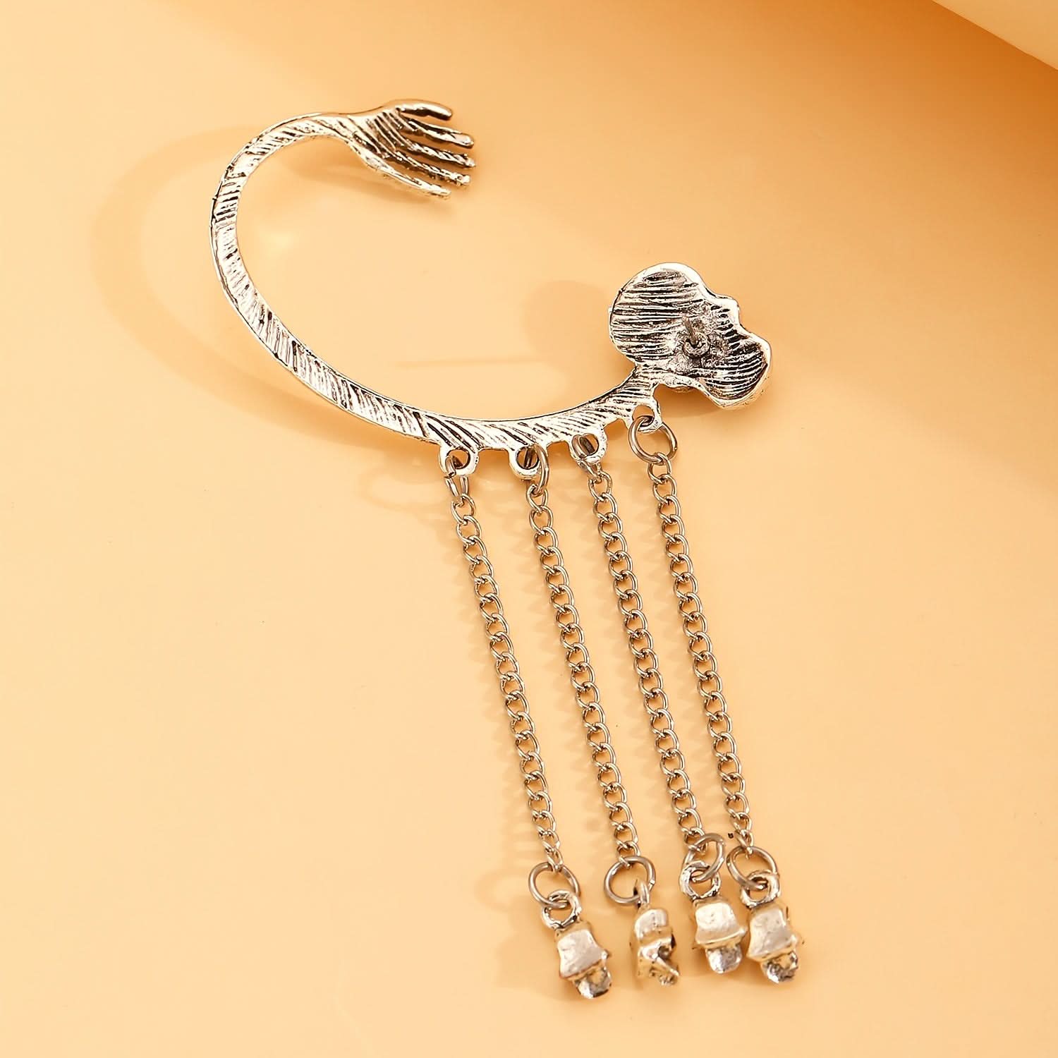 Skull Tassel Punk Earrings for Halloweenq