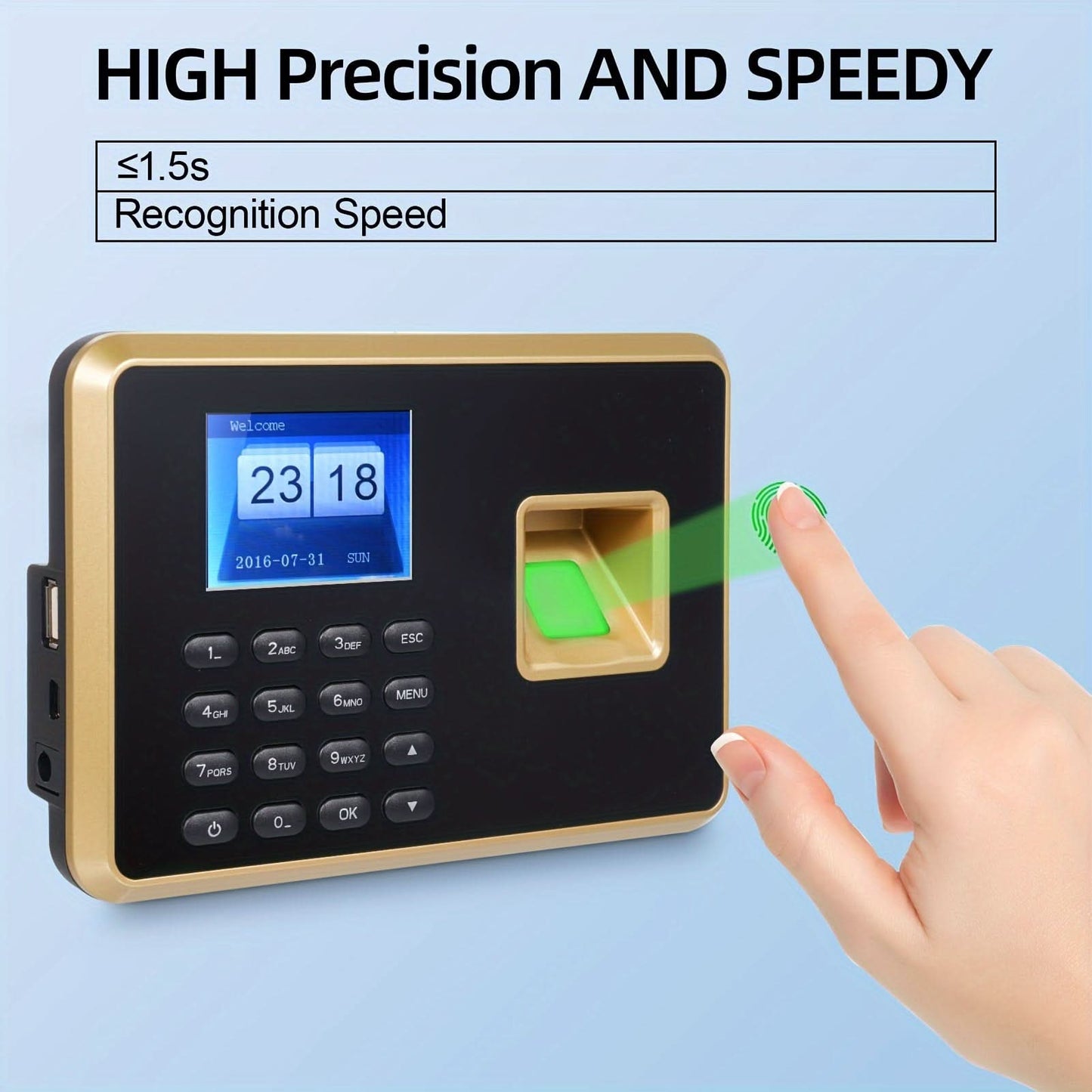 Biometric Fingerprint Time Clock with ID Card Recognition