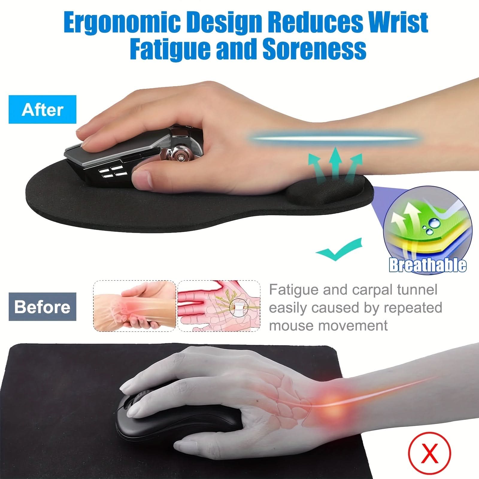 Ergonomic Gel Mouse Pad with Wrist Support – Non-Slip