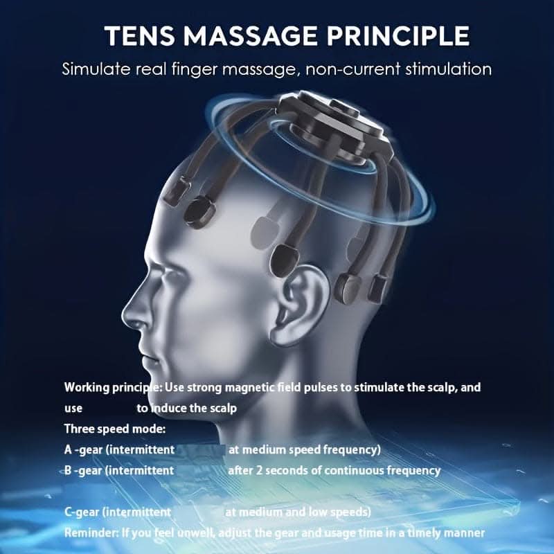 Cordless Electric Scalp Massager – 360° Portable Relaxation Tool
