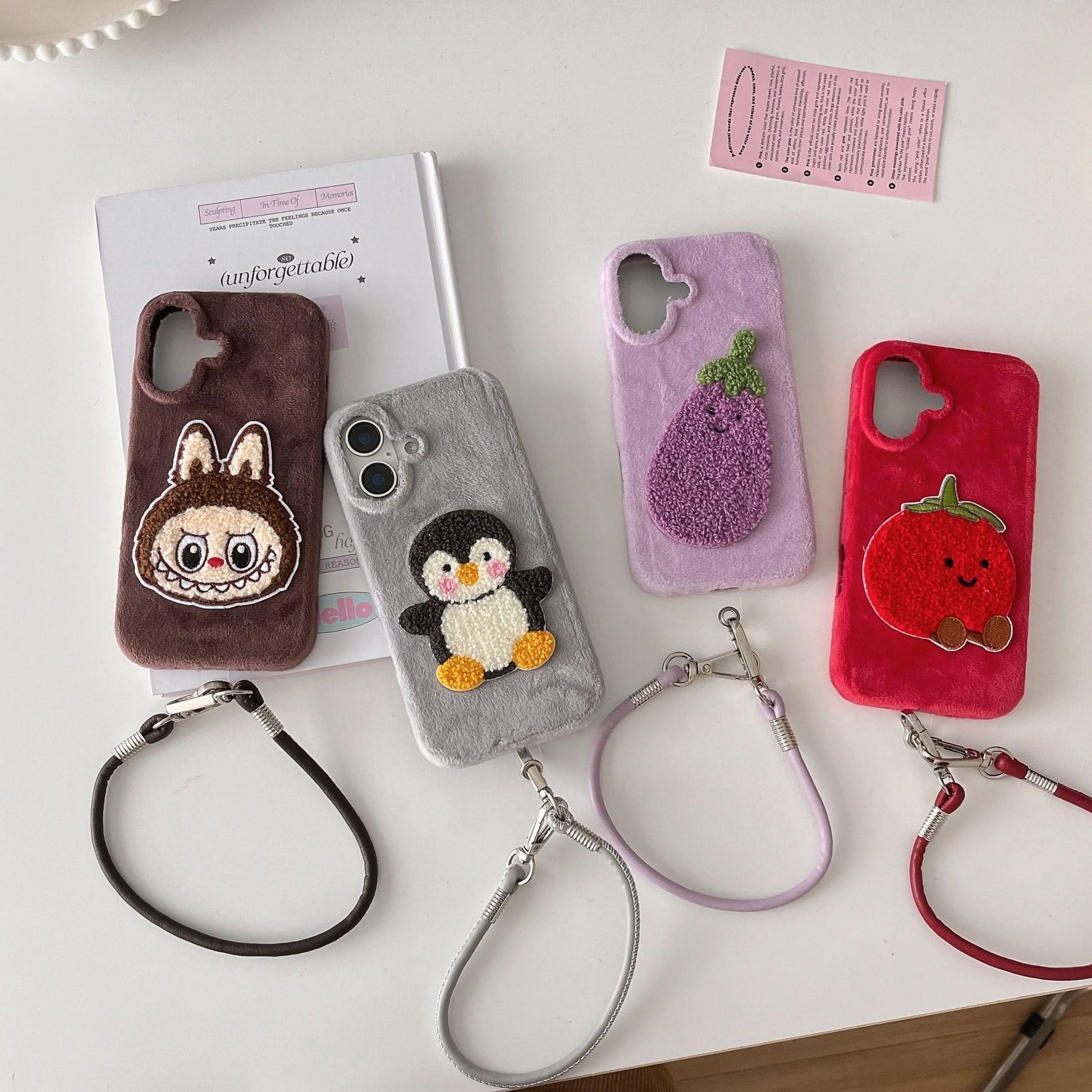 Quirky Velvet Plush Embroidered iPhone Case