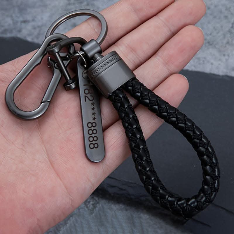 Premium Men's Metal Woven Rope Car Keychain