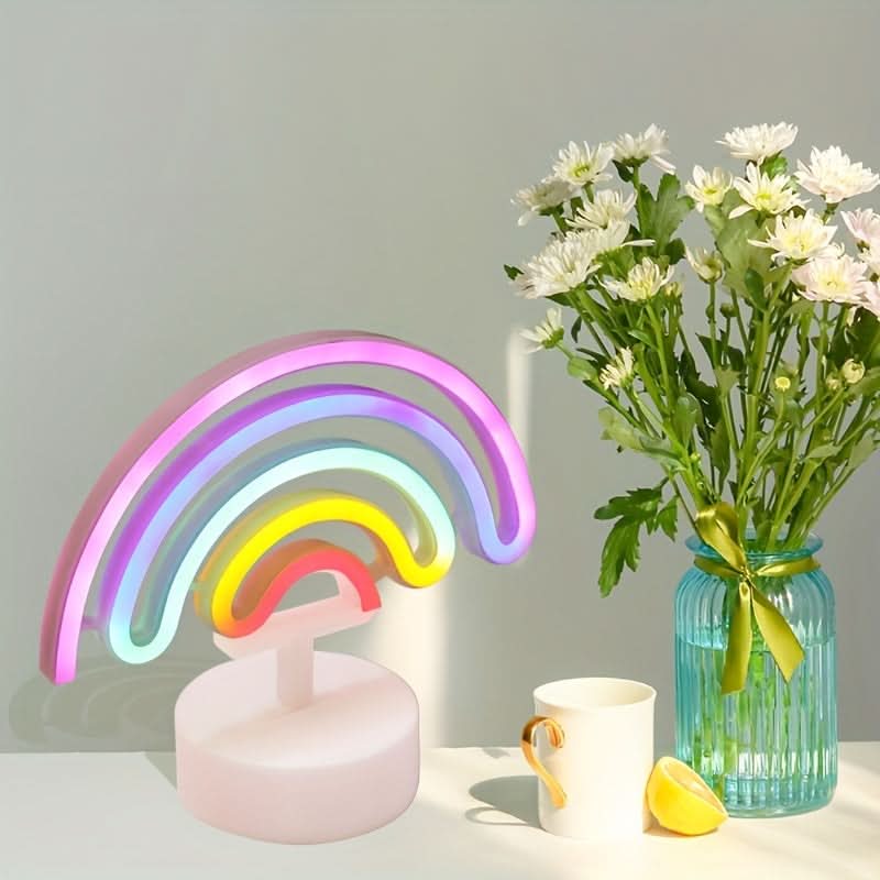 Battery-Powered Neon Rainbow Night Light Lamp
