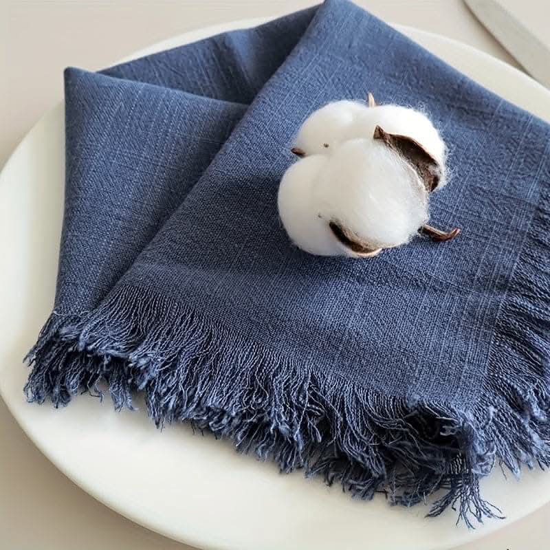 1 pc. Cotton & Linen Napkin Set - Tassel Design, Versatile Kitchen Towel