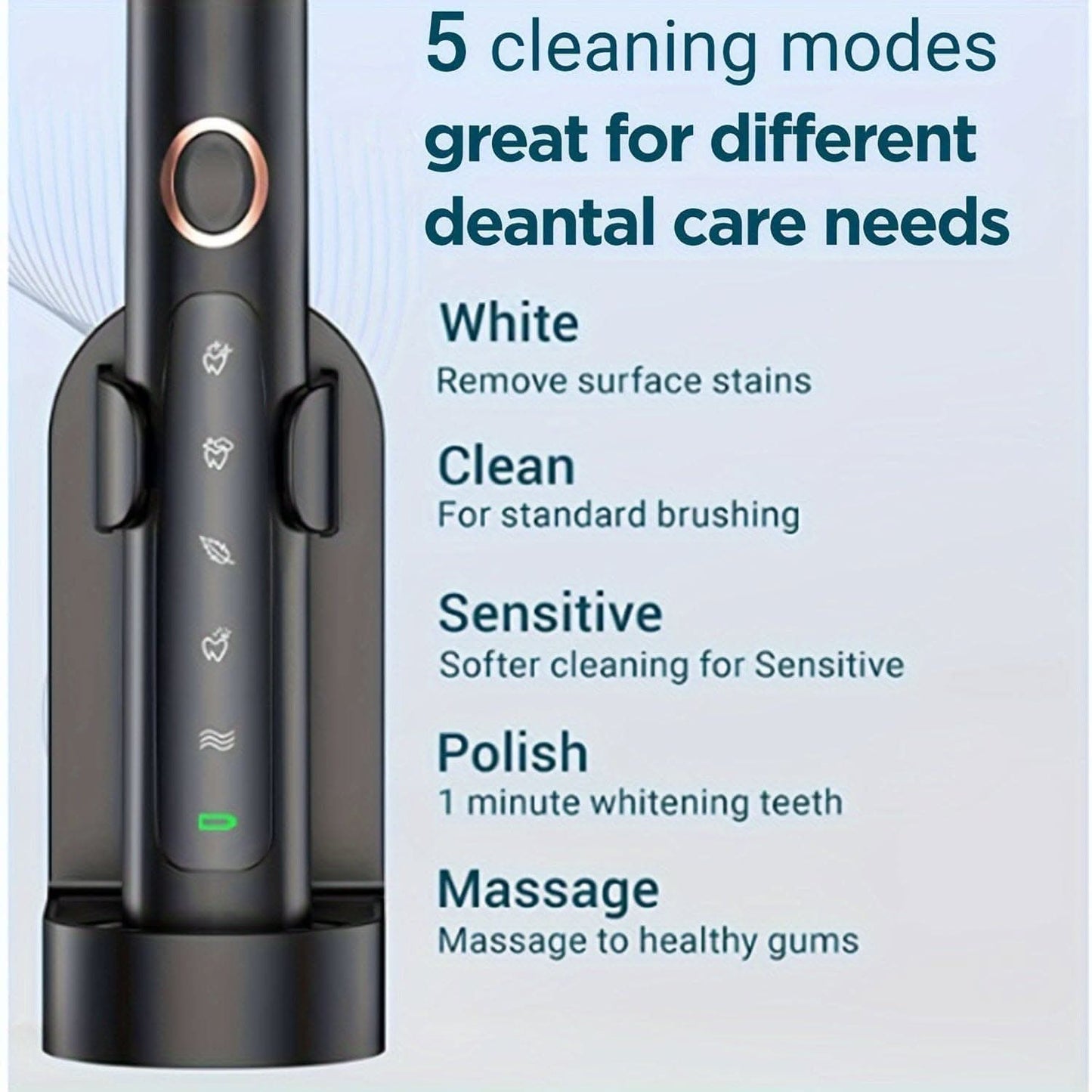 8-Brush-Head Electric Toothbrush for Adults