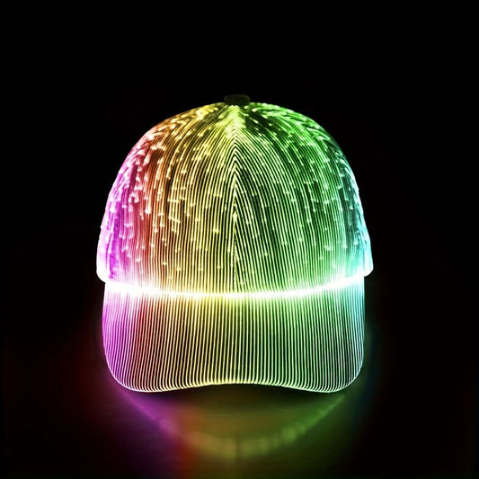 LED Glowing Baseball Cap - 7 Color USB Charging Light Up Hat