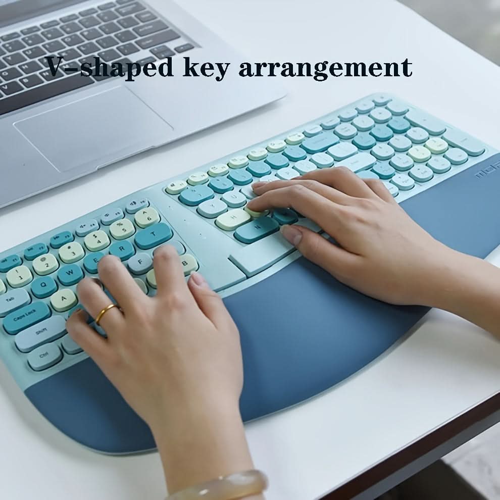 Ergonomic Wireless Keyboard & Mouse Set - 2.4G Wireless