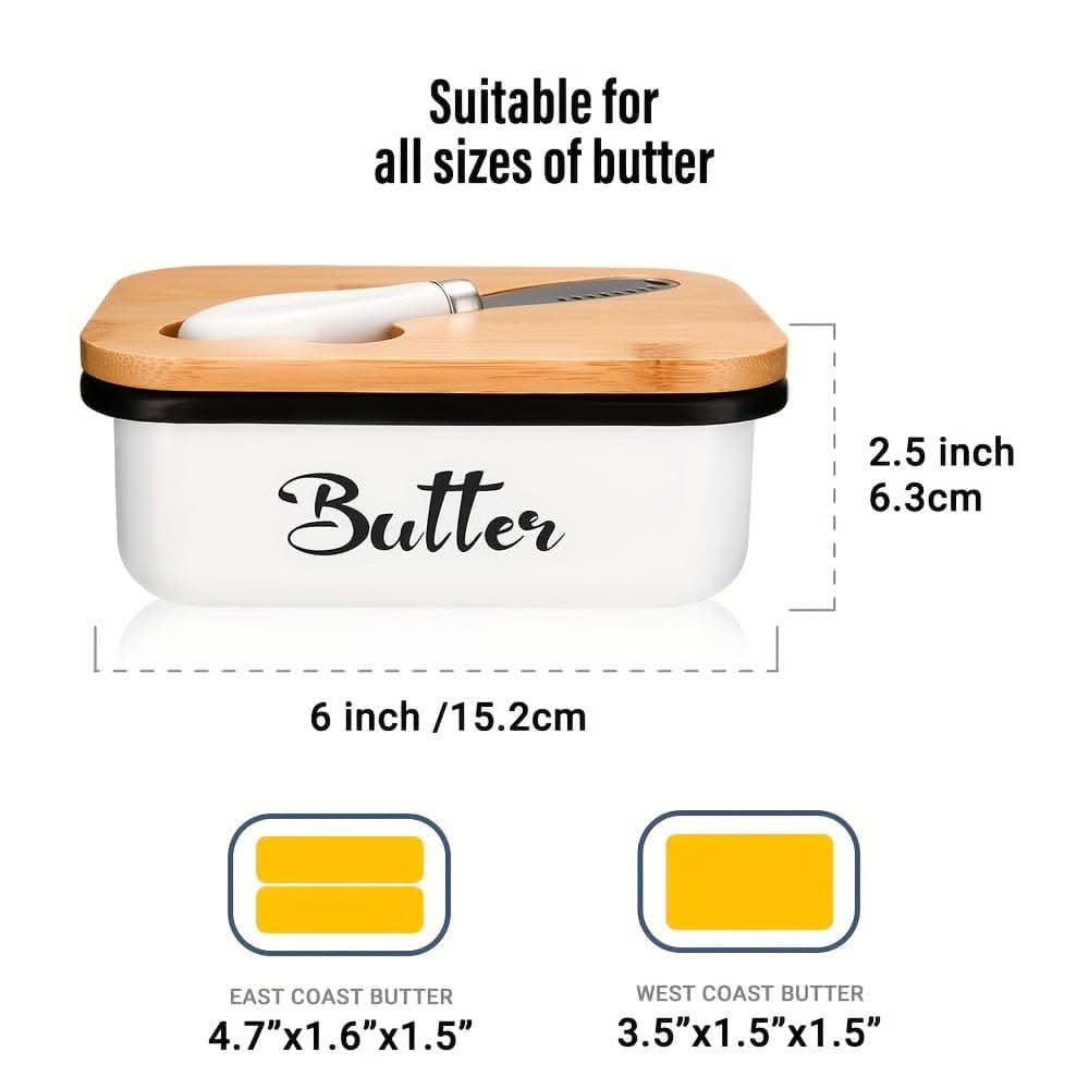 Elegant Stainless Steel Butter Dish with Sealed Lid & Multipurpose Knife