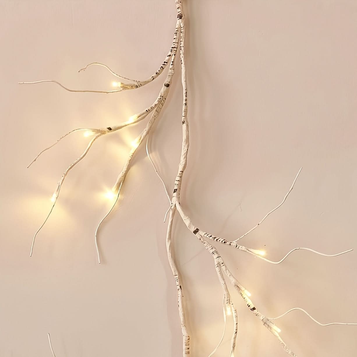 6ft Pre-Lit Birch Garland with 48 LEDs - Battery Operated, Remote & Timer Control