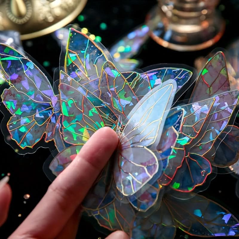80 3D Holographic Butterfly Stickers for Crafts