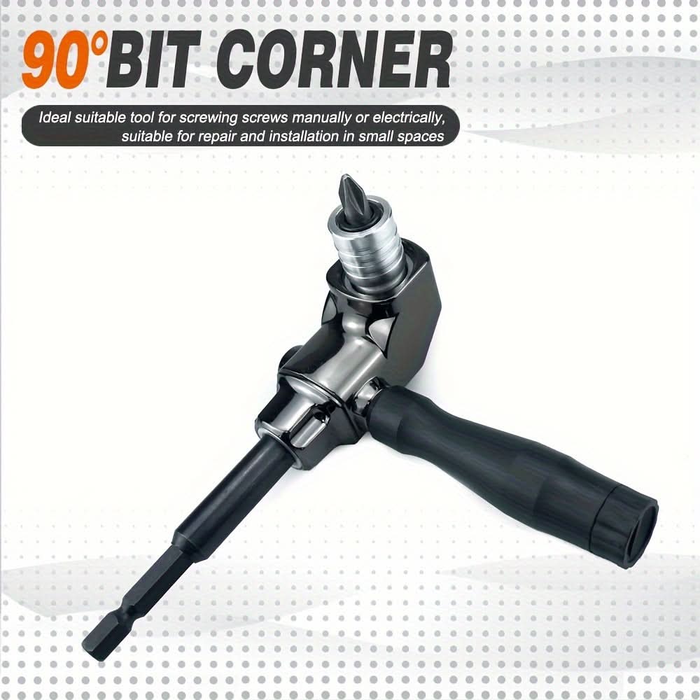 90° Angle Screwdriver - Compact Steel Tool