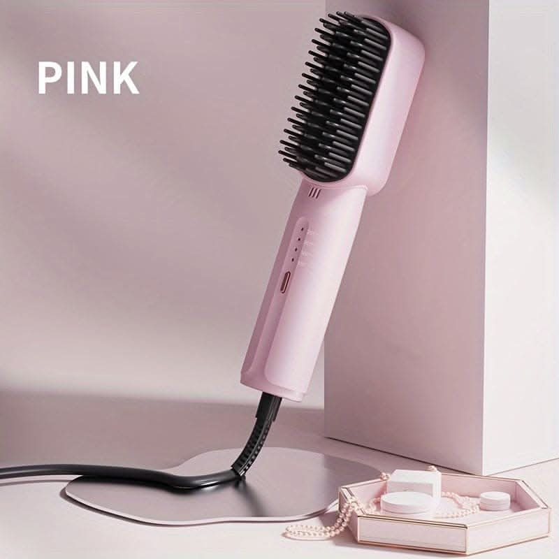 4-Temperature Adjustment Mini Hair Straightening Comb
