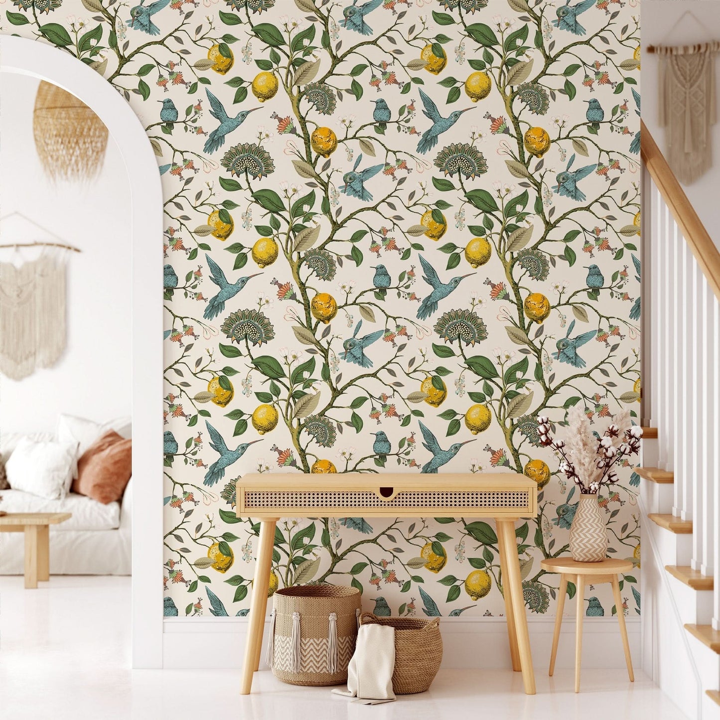 Bluebird Lemon Tree Removable Wallpaper Roll