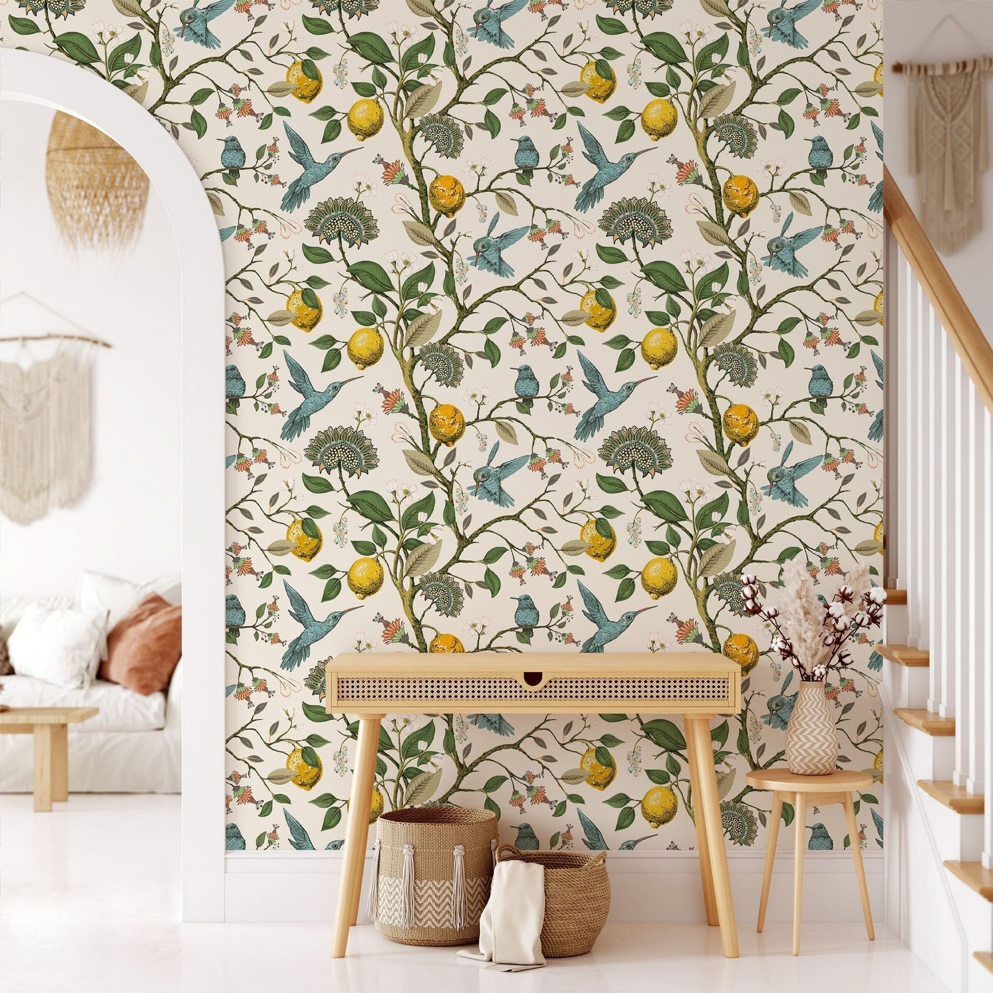 Bluebird Lemon Tree Removable Wallpaper Roll