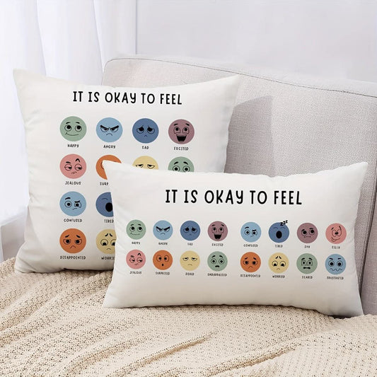 Mental Health Throw Pillow Cover - Double-Sided Print for Counseling Offices