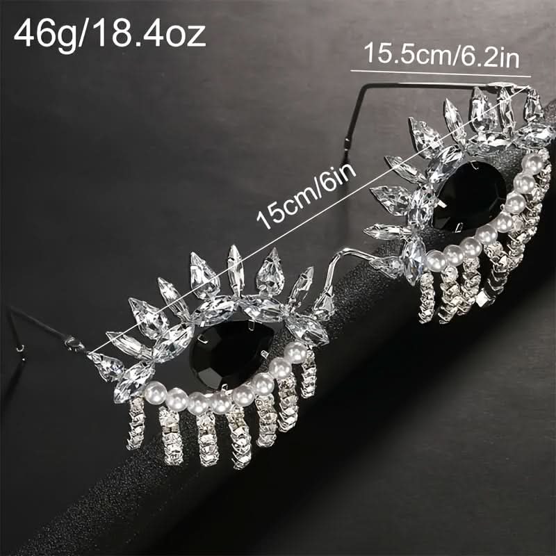 Chic Rhinestone Tassel Devil's Eye Glasses Frame