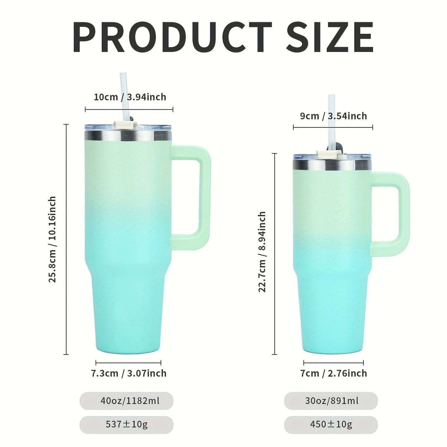 Stainless Steel Tumbler with Handle & Straw