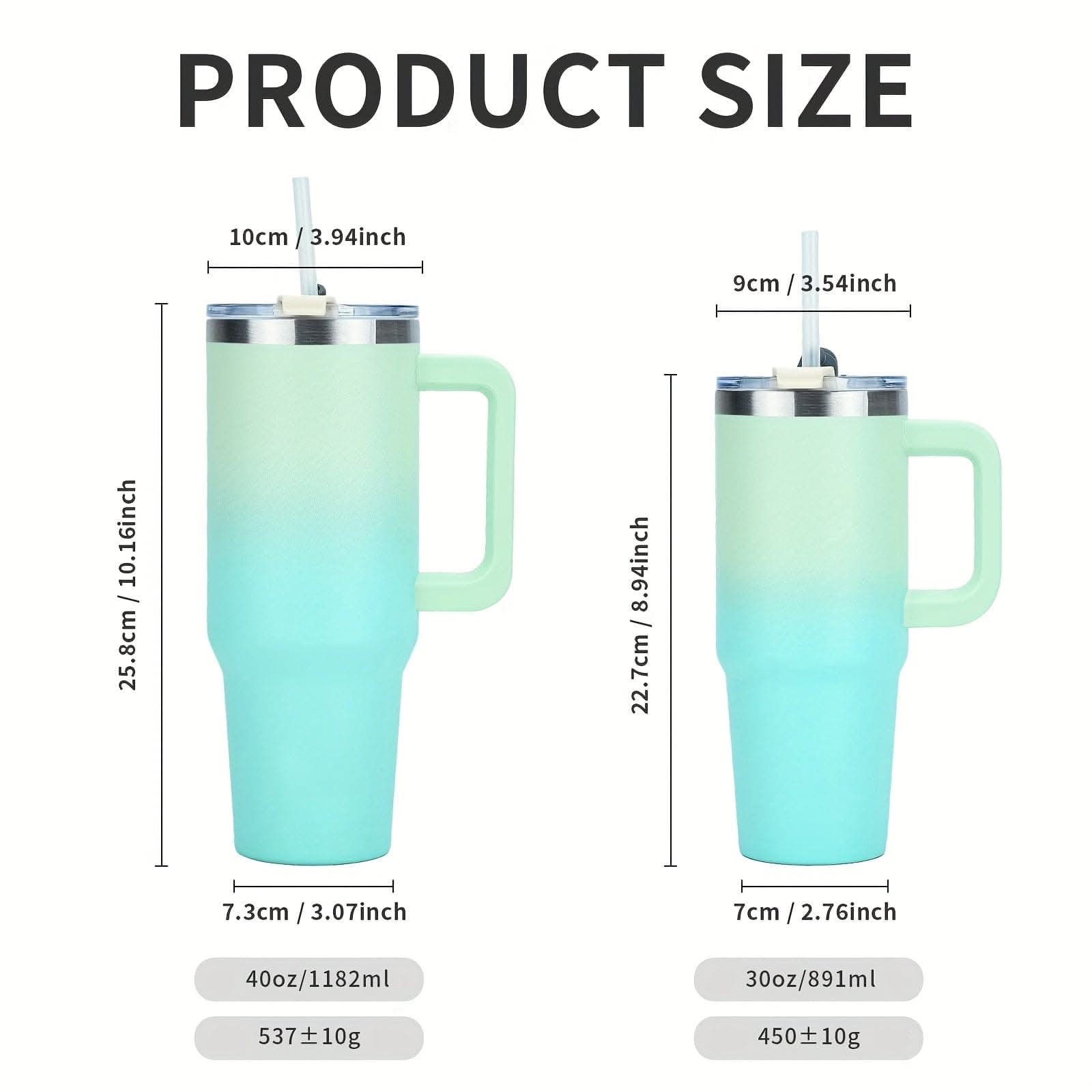 Stainless Steel Tumbler with Handle & Straw