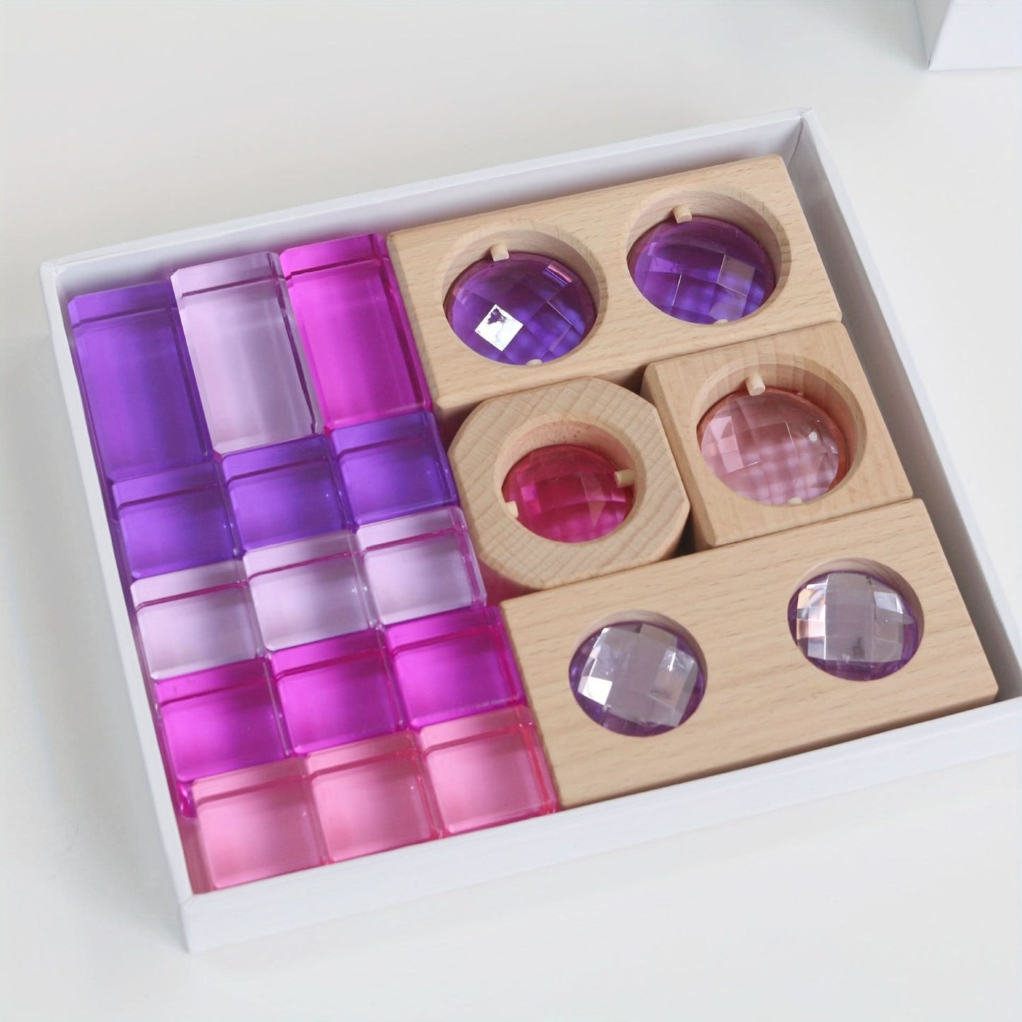 Colorful Acrylic Light & Shadow Blocks – Creative Stacking Toy for Kids