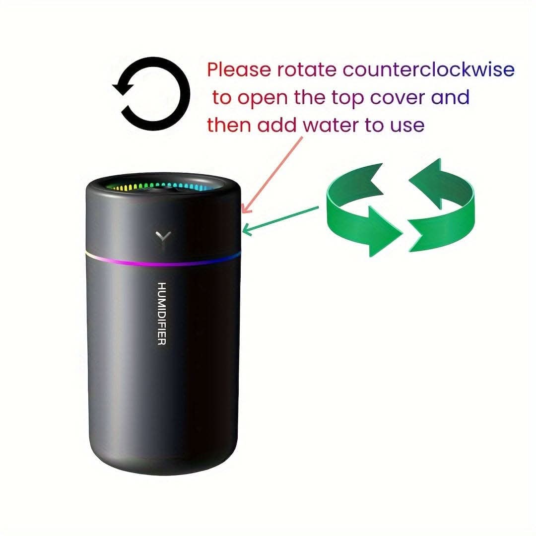 Multi-Color LED Aromatherapy Humidifier - Portable & Quiet
