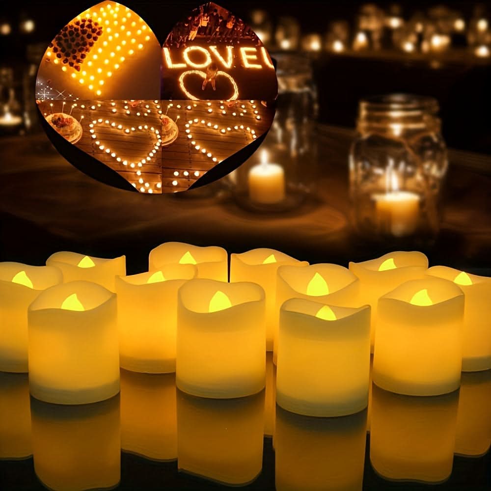 Flameless LED Candles Set – Battery-Operated, Flickering Lights for Weddings & Events