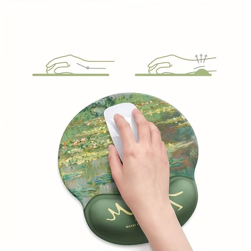 Oil Painting Water Lily Mouse Pad with Wrist Support