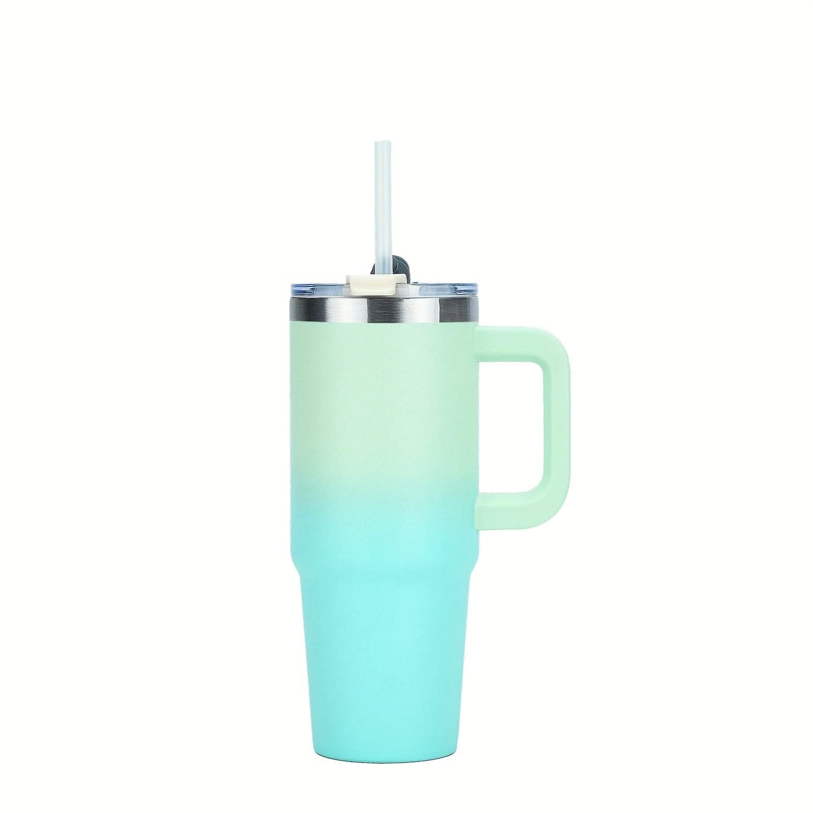 Stainless Steel Tumbler with Handle & Straw
