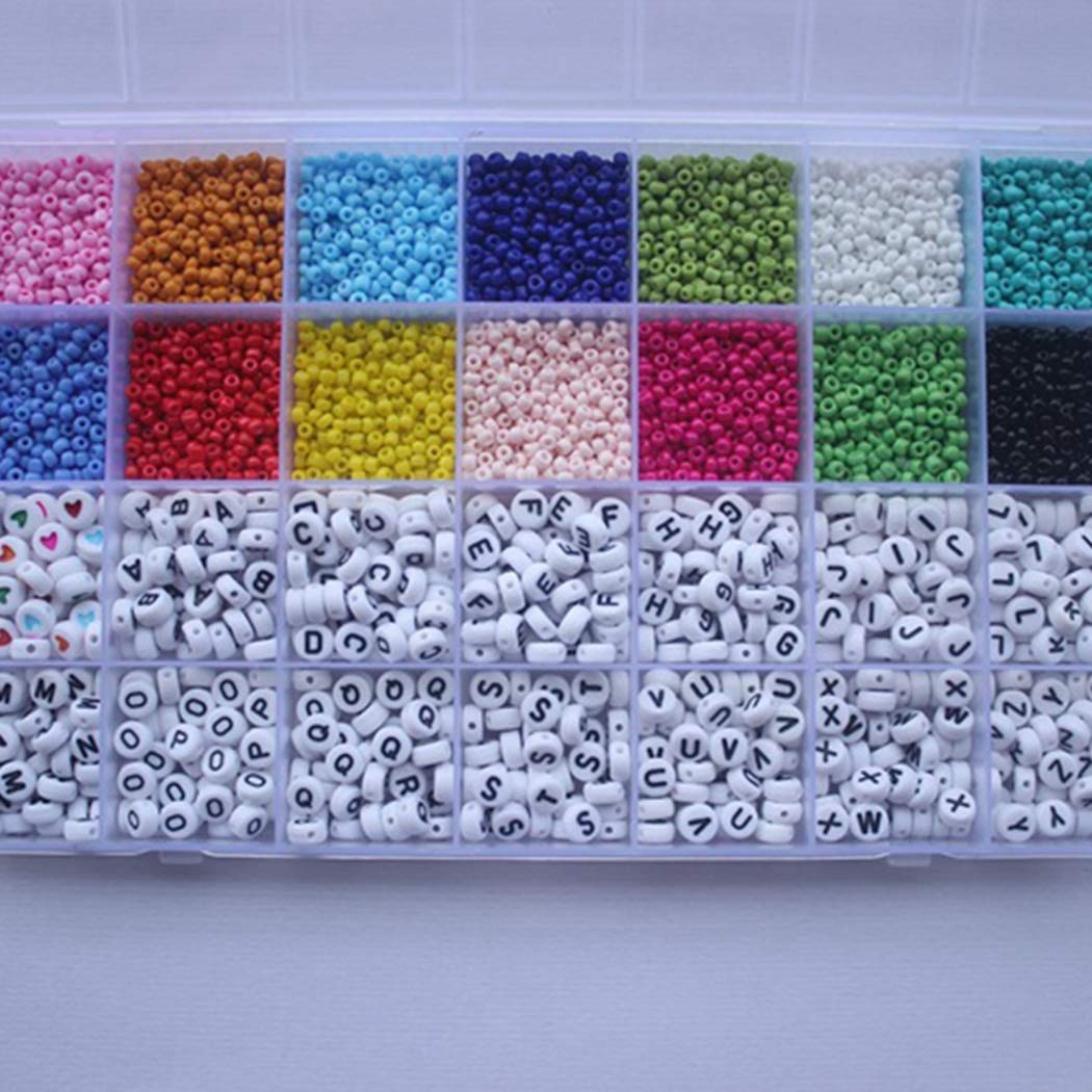 5000PCS Glass Alphabet Bead Set – Multicolor DIY Bracelet & Jewelry Making Kit