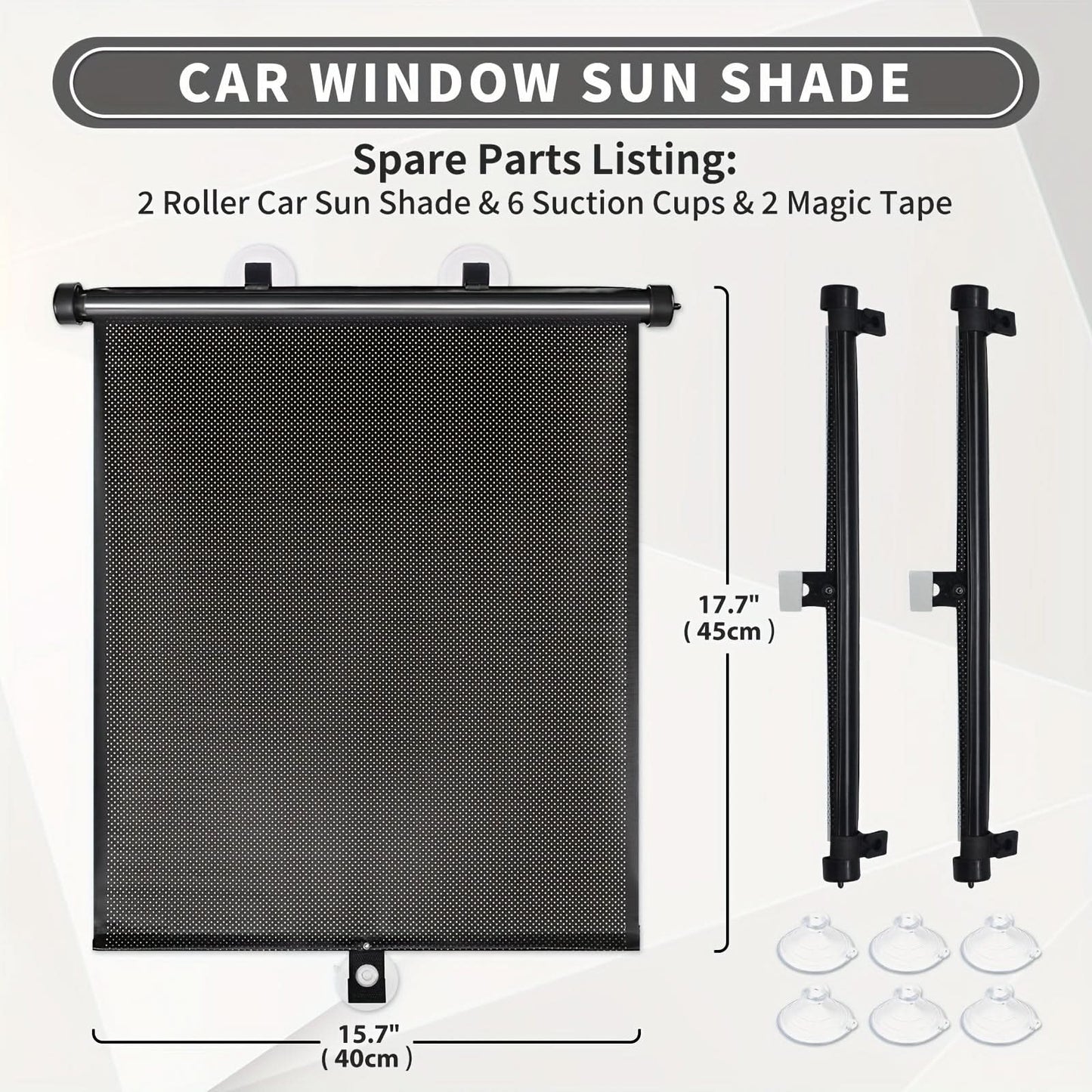 Car Sun Shades – Retractable PVC Roller Visors, UV & Heat Protection