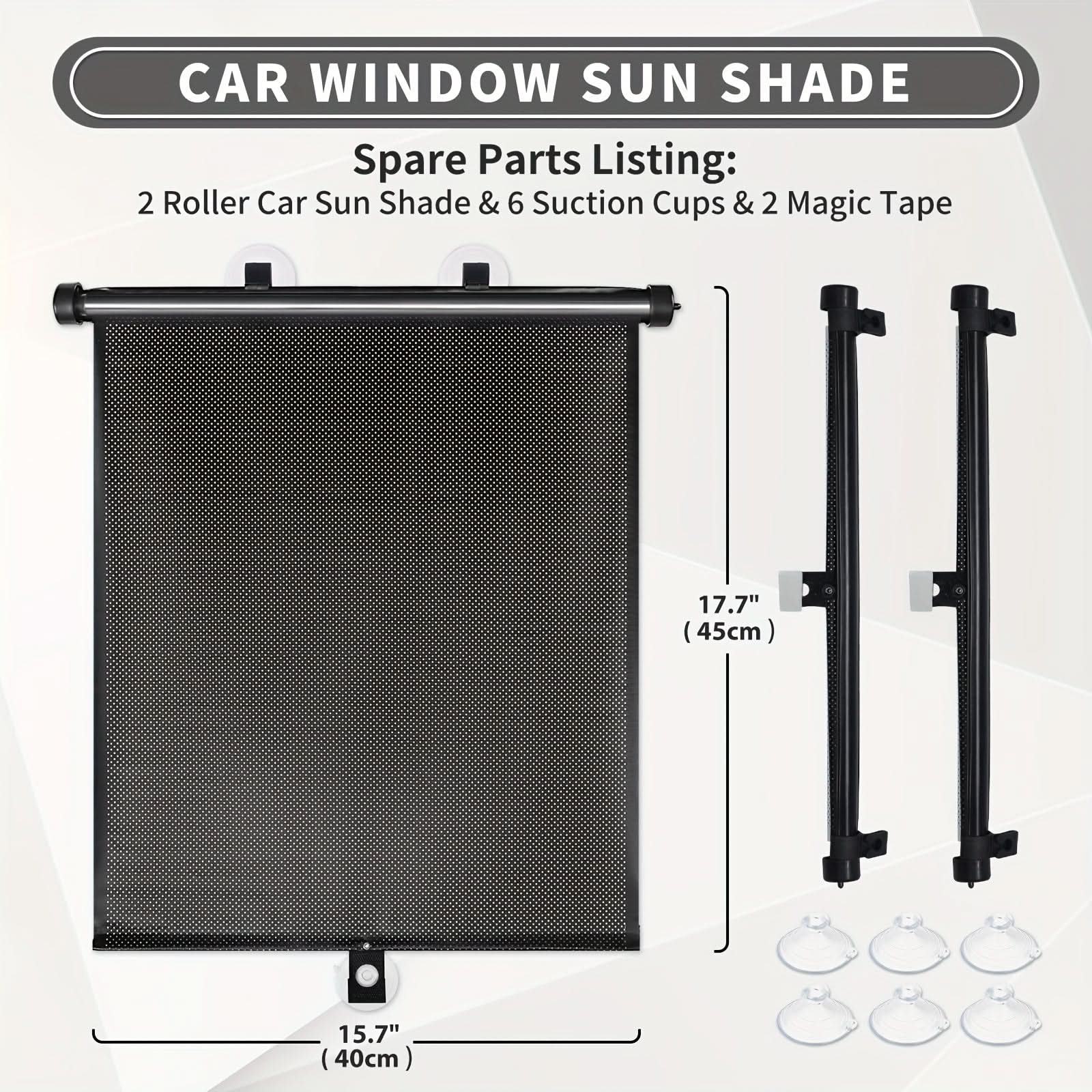 Car Sun Shades – Retractable PVC Roller Visors, UV & Heat Protection