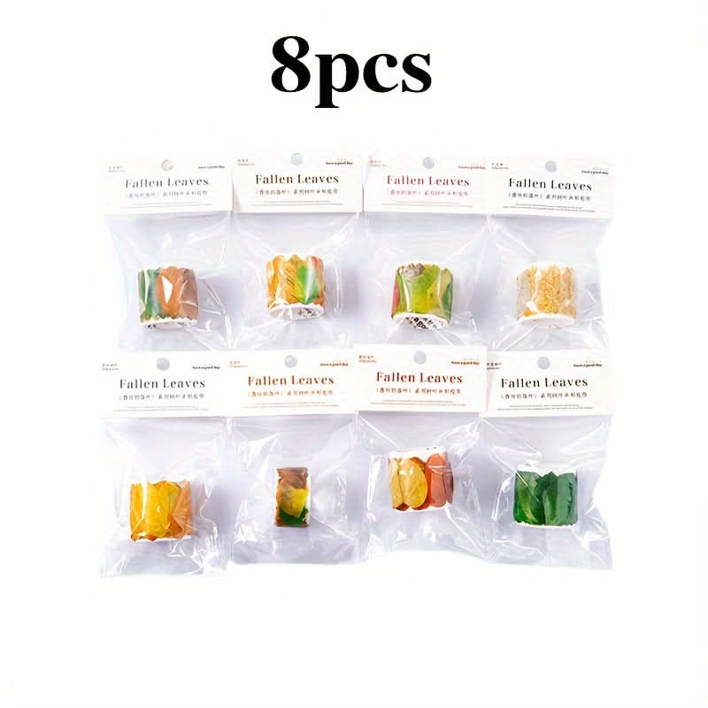 50pcs Vibrant Fallen Leaves Washi Tape Roll
