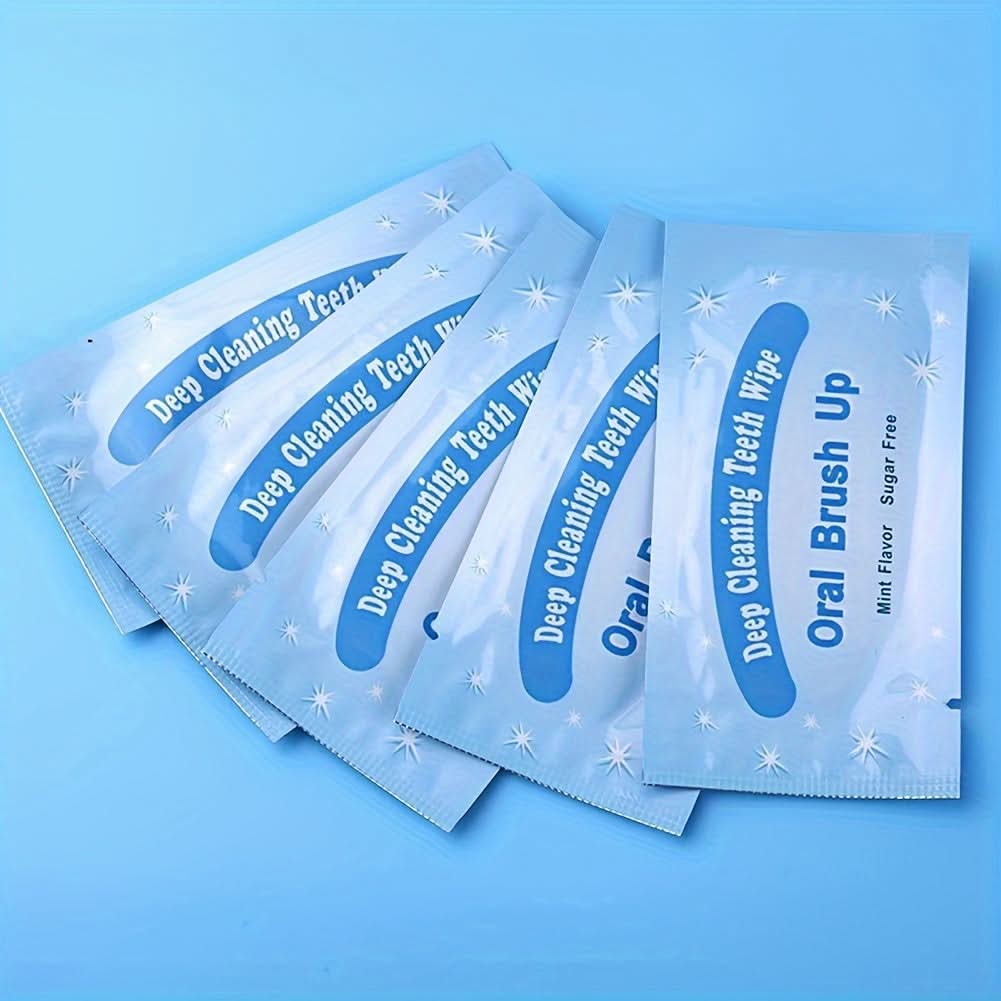 Mint Tooth Wipes – Finger Oral Cleaning Pads for Fresh Breath & Teeth Whitening