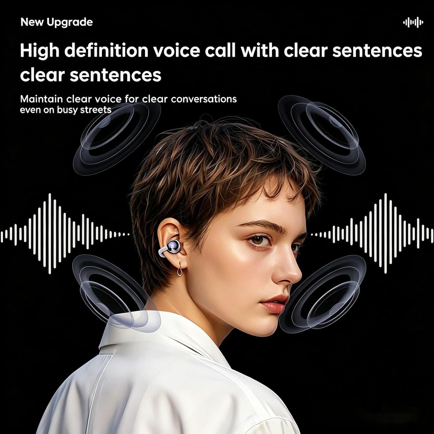 Bluetooth Ear Clip Headset – Open-Ear Wireless Earbuds with Long Battery Life for Gaming & Sports