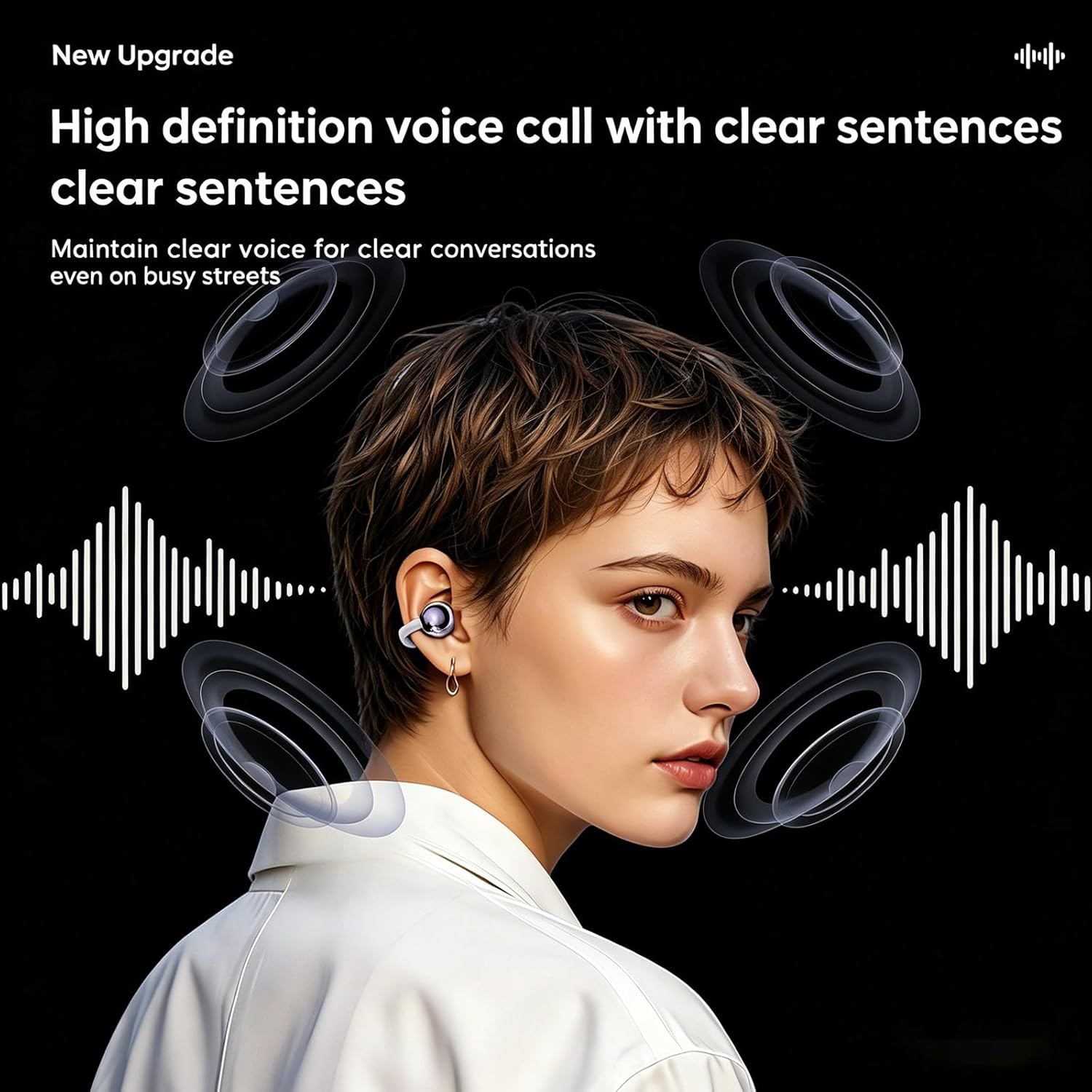 Bluetooth Ear Clip Headset – Open-Ear Wireless Earbuds with Long Battery Life for Gaming & Sports