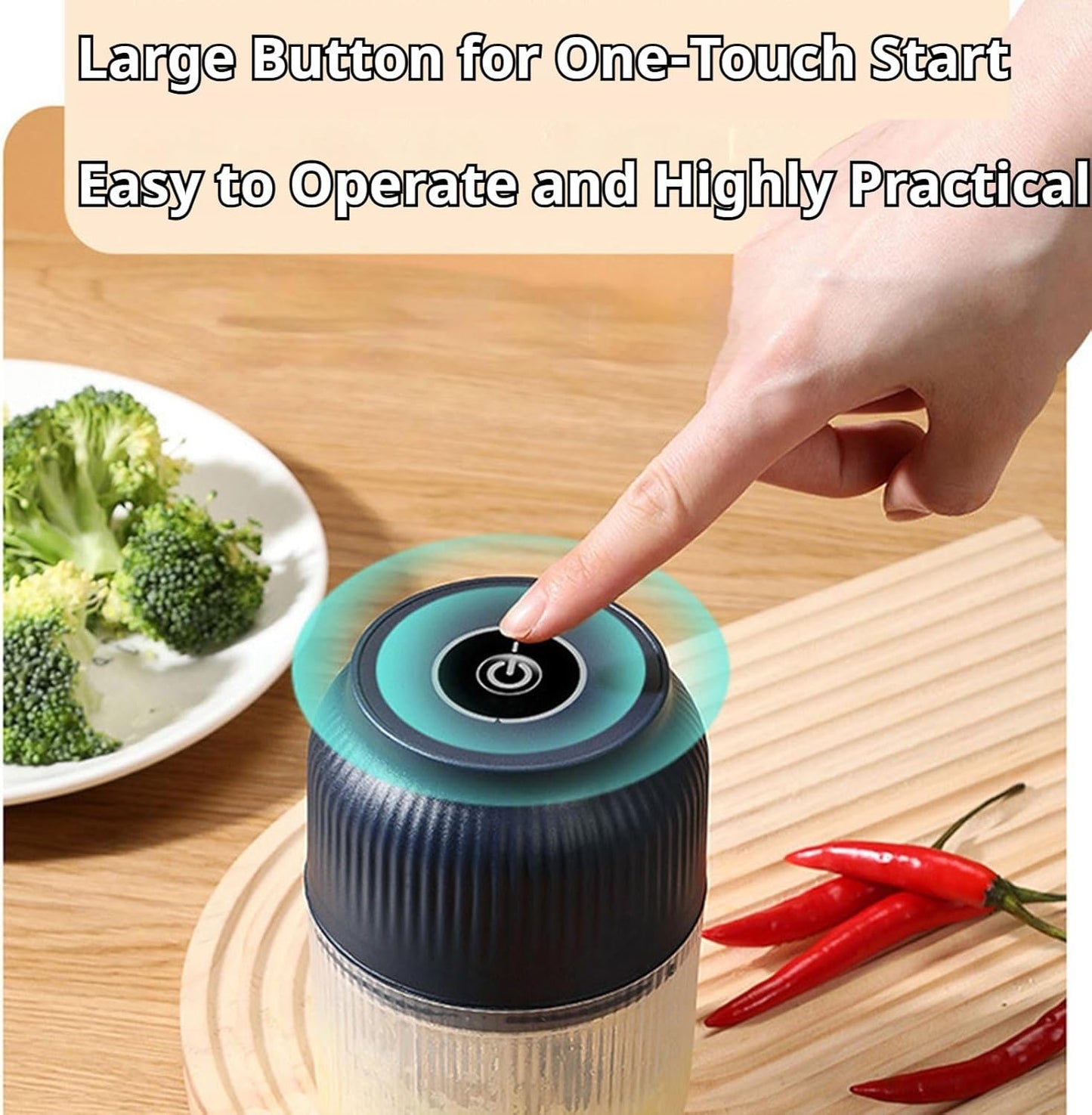 Rechargeable Electric Garlic Chopper – Mini USB Food Processor for Garlic, Vegetables & Meal Prep