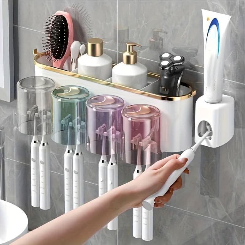 Deluxe Multifunctional Toothbrush Rack & Mug Holder