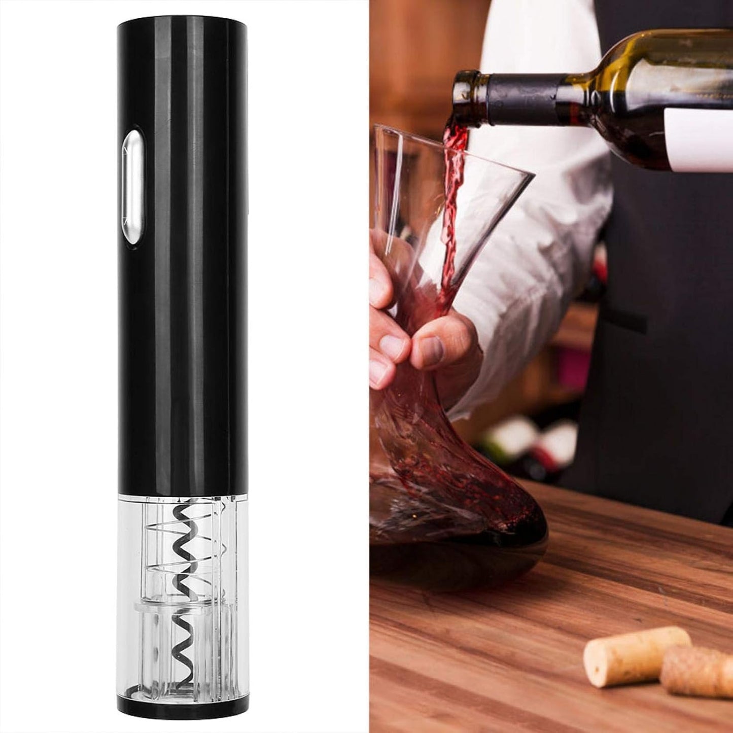 Electric Wine Bottle Opener – Luxury Stainless Steel & Polycarbonate Corkscrew for Effortless Bottle Opening