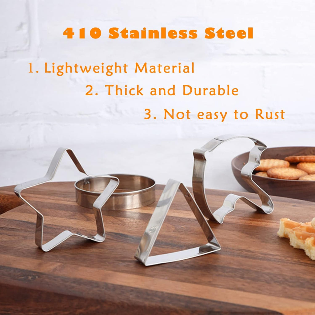 12PCS Stainless Steel Cookie Cutter Mold Kit with Press Disks & Tools
