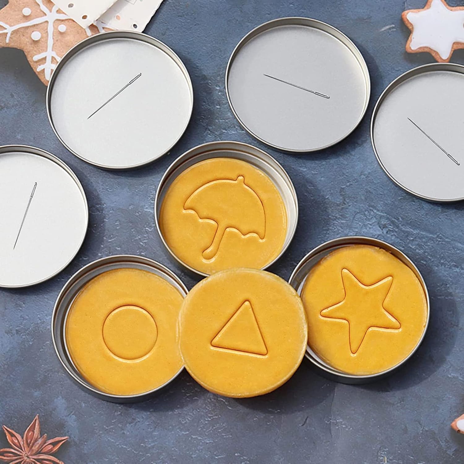 12PCS Stainless Steel Cookie Cutter Mold Kit with Press Disks & Tools