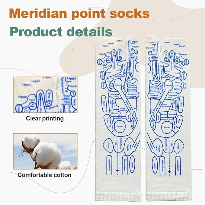 Foot Massage Socks – Acupressure Reflexology Therapy Socks with Massage Stick & Pressure Point Guide