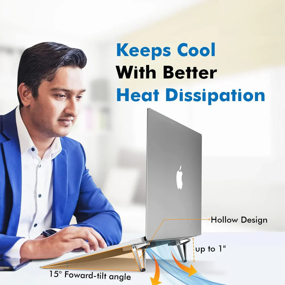 Adjustable Laptop Stand – Foldable Aluminum Alloy Cooling Stand with Portable Vertical Storage Design