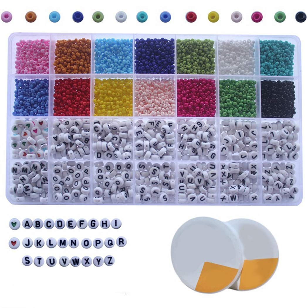 5000PCS Glass Alphabet Bead Set – Multicolor DIY Bracelet & Jewelry Making Kit