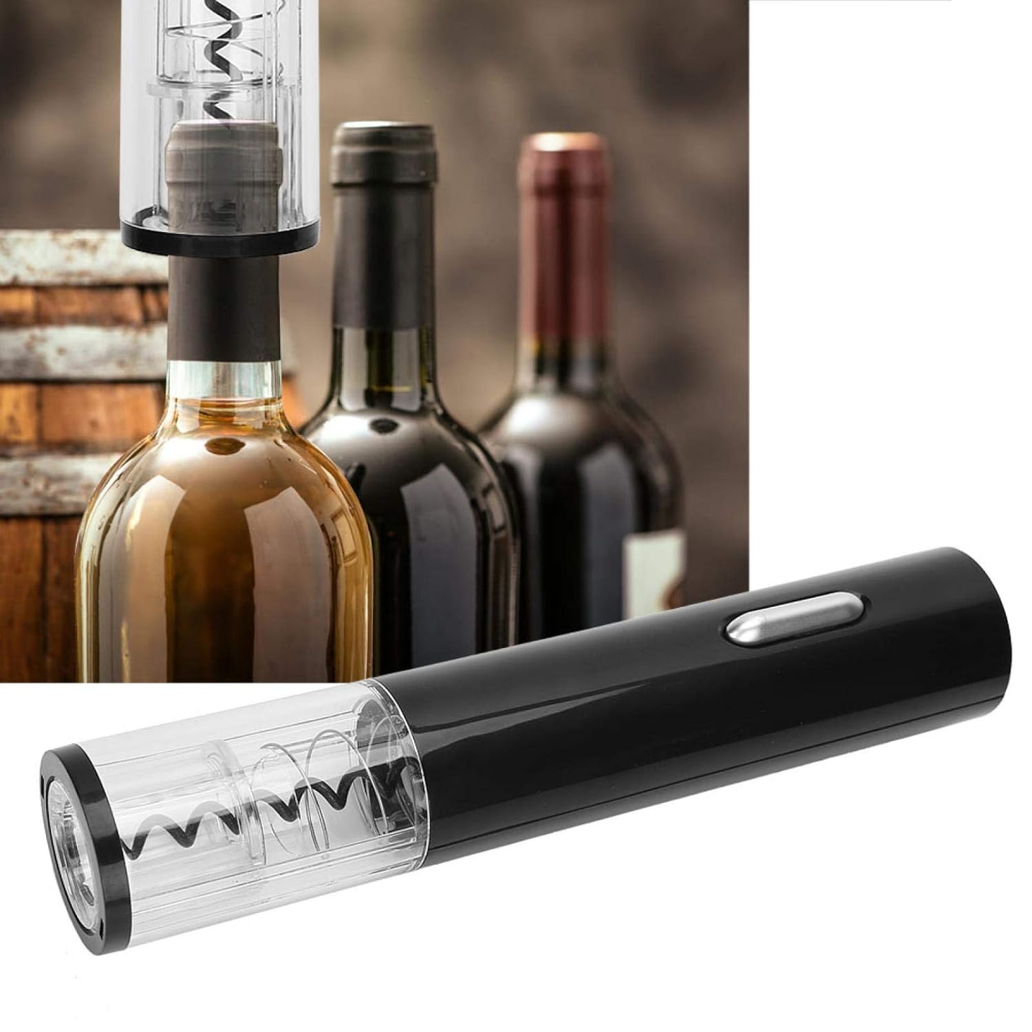 Electric Wine Bottle Opener – Luxury Stainless Steel & Polycarbonate Corkscrew for Effortless Bottle Opening