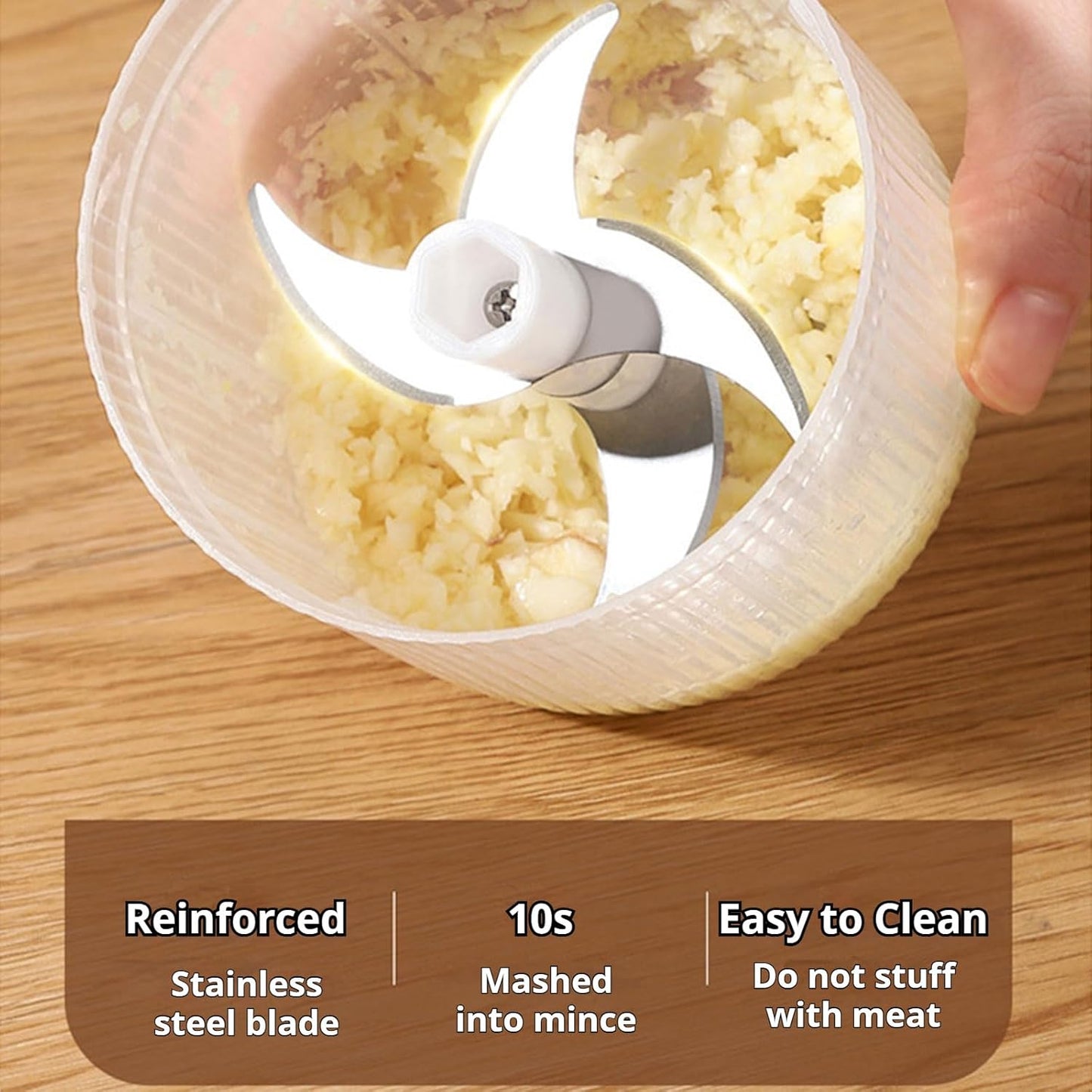 Rechargeable Electric Garlic Chopper – Mini USB Food Processor for Garlic, Vegetables & Meal Prep