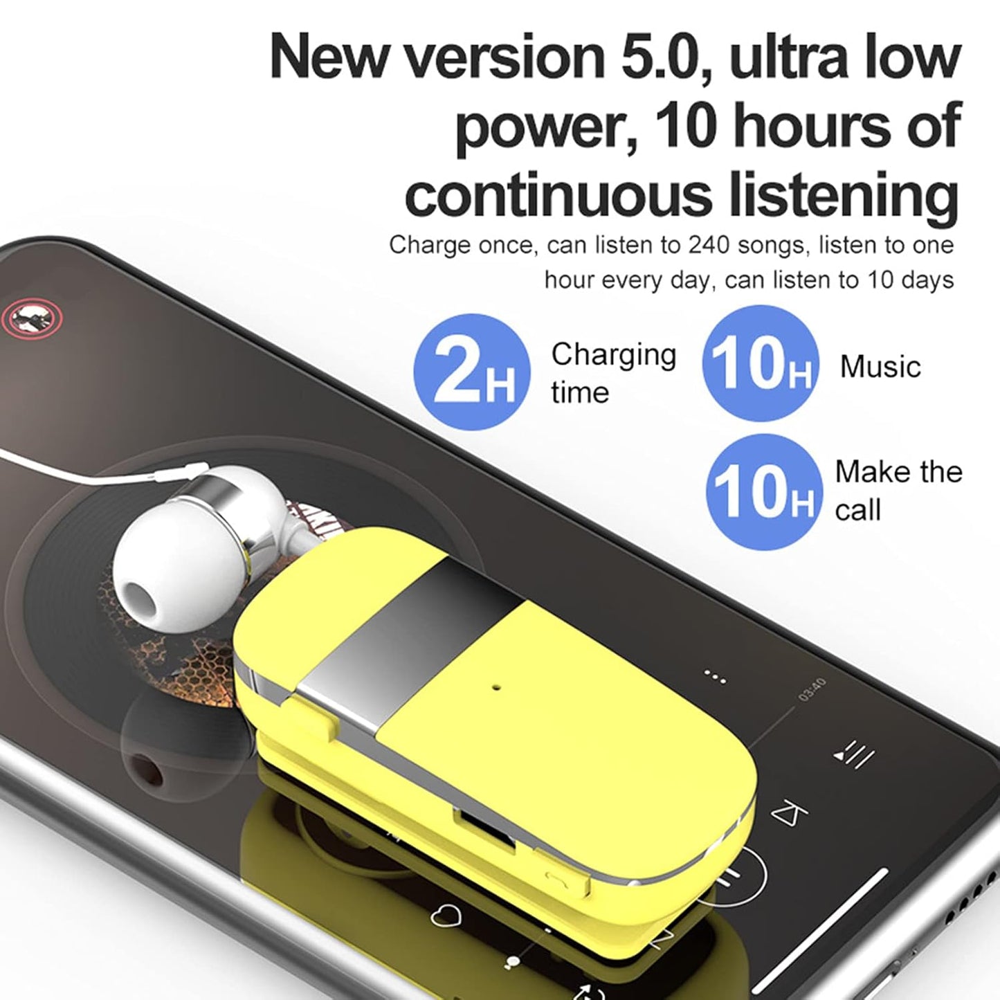 ESSONIO Bluetooth 5.0 In-Ear Headphones & Wired Earbuds – Touch Control Earphones for Business & Phone Calls