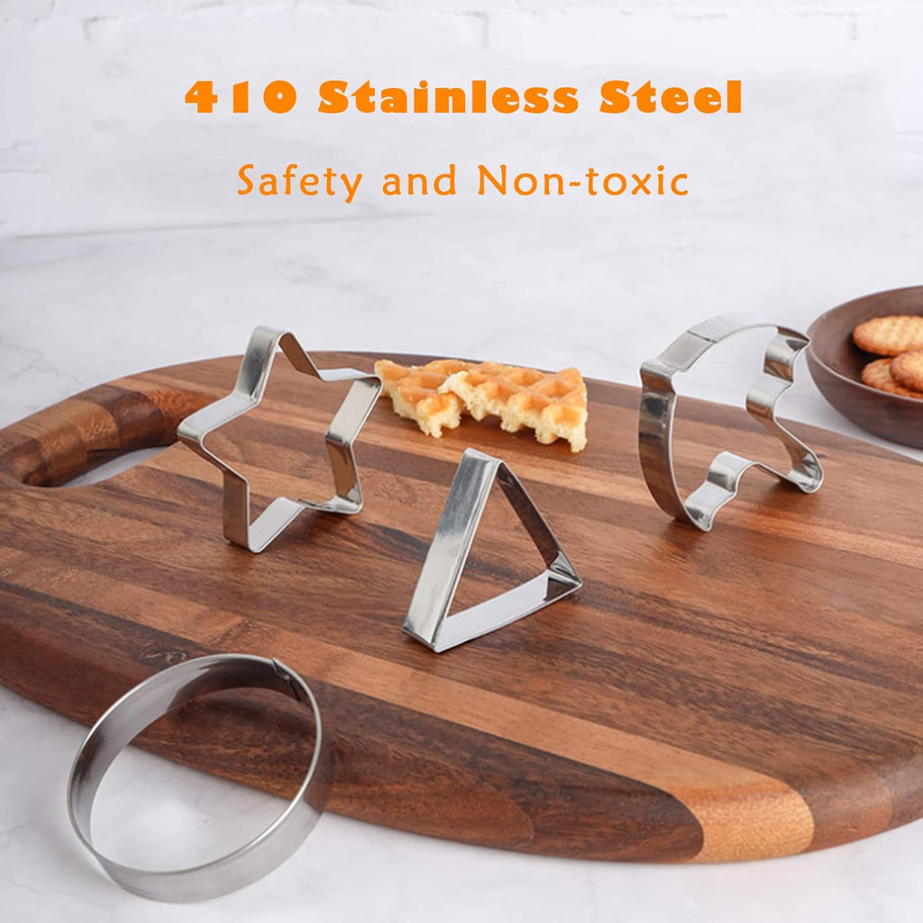 12PCS Stainless Steel Cookie Cutter Mold Kit with Press Disks & Tools