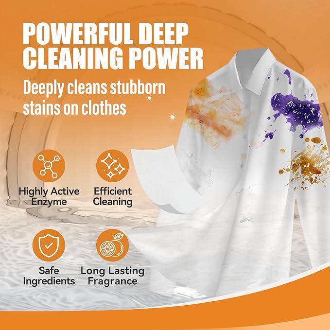 Ultra-Concentrated Laundry Detergent Tablets – Deep Cleaning, Long-Lasting Citrus Fragrance & Powerful Stain Removal