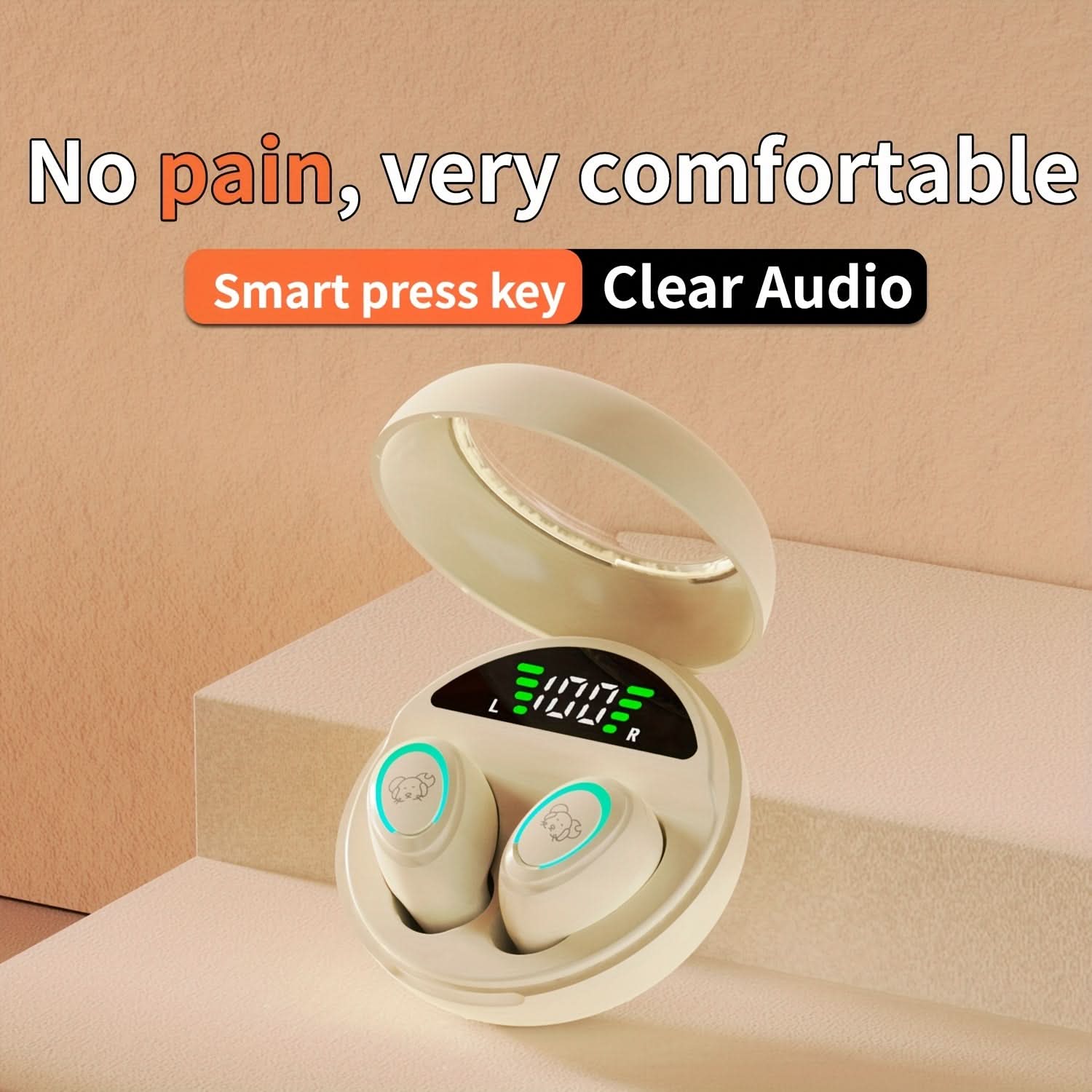 True Wireless Earbuds , Noise Cancelling, Dual Mic, 20H Playtime